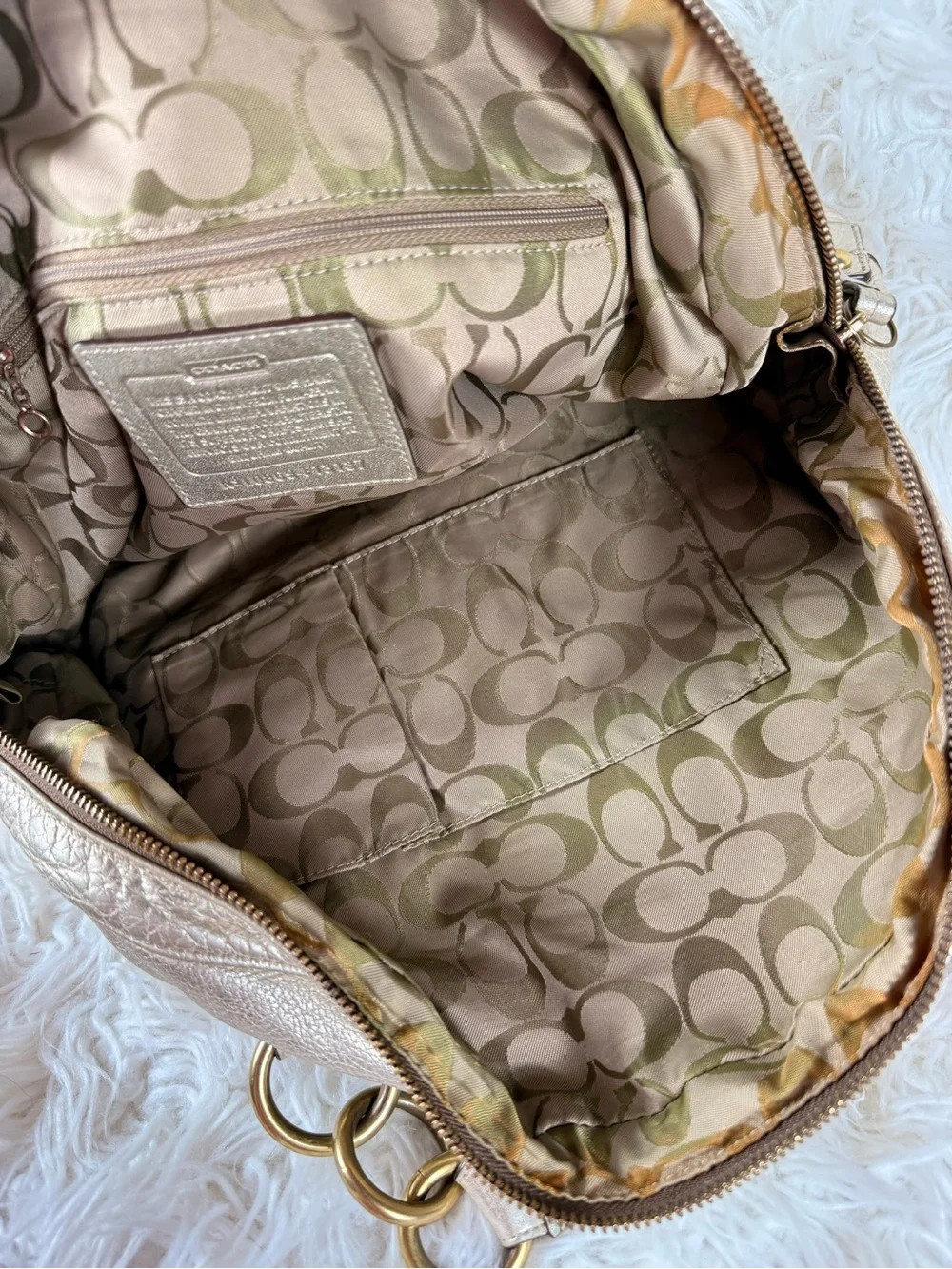 Coach Y2k 2000s Metallic Silver Dome Satchel Handbag